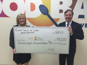 Ellen Lynch, president and CEO of The Food Bank for Westchester, with Eric Nodiff, founder and president of The Giving Circle of Lower Westchester Inc. Contributed photo