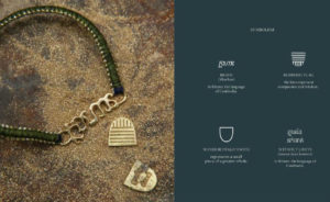 Some of the bracelets from The Brave Collection. The collection features several pieces in the Khmer language and some Buddhist imagery. Photos courtesy The Brave Collection