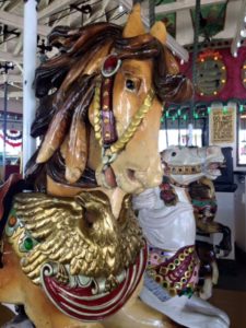 The horses on the Playland carousel were painted by hand, with no two alike, by the park’s resident artist. Photo/Will Thomas